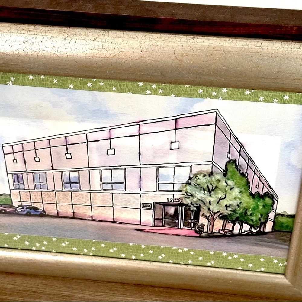 The Office TV Show Office Building Dwight Pam Michael Canvas Art Print Framed